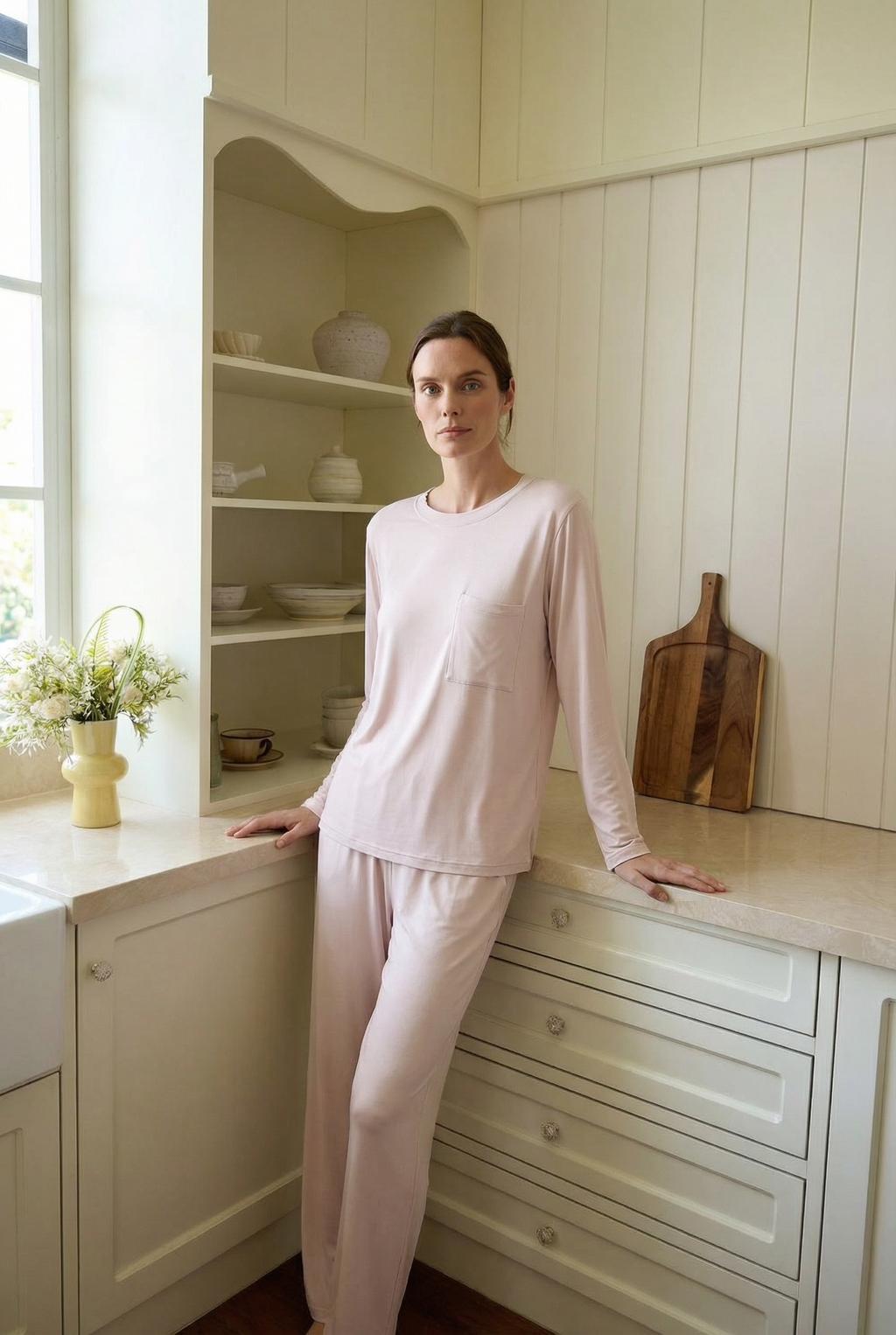 Blush Pink TENCEL™ Modal Long Sleeve Pajama Set