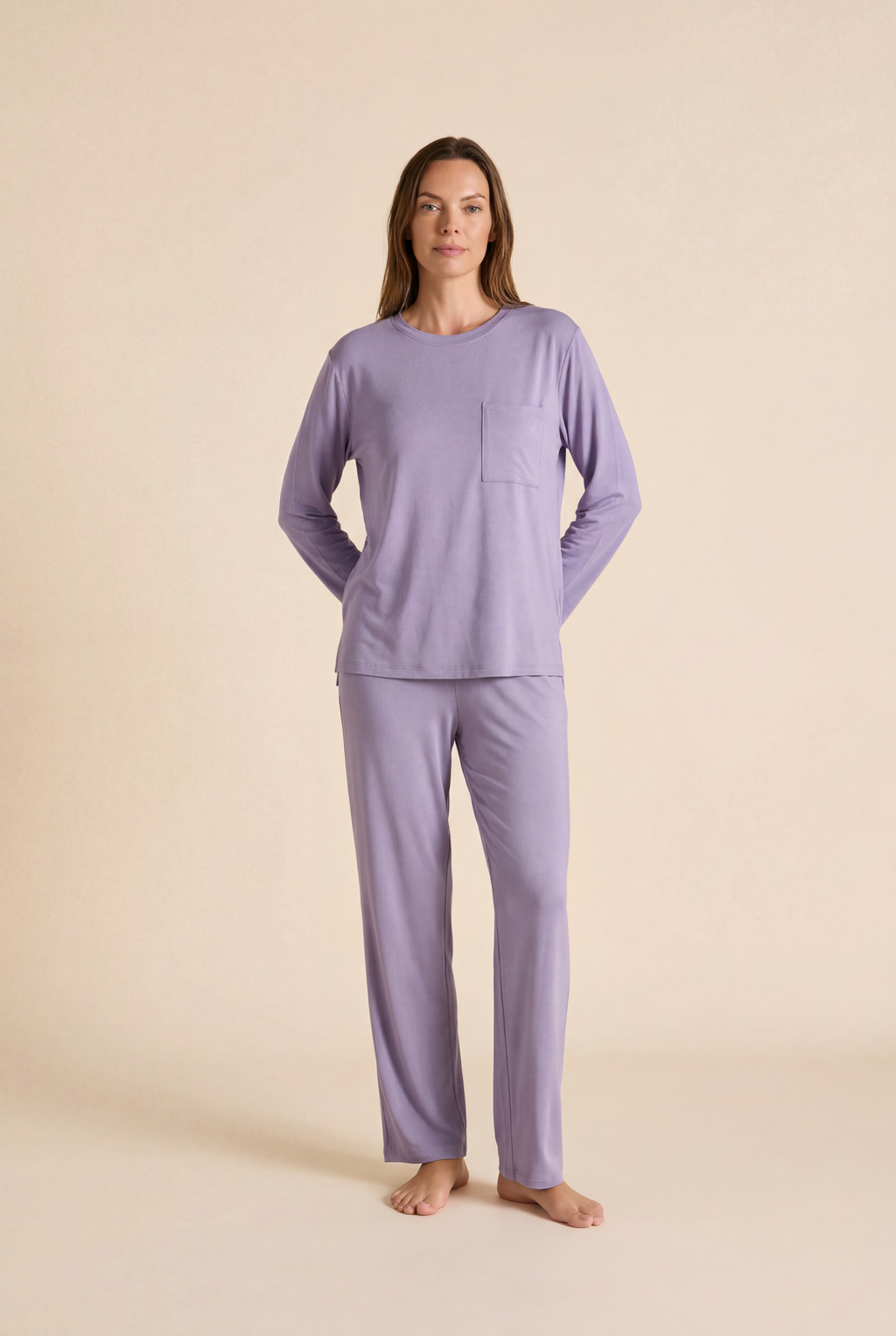 Lilac TENCEL™ Modal Long Sleeve Pajama Set