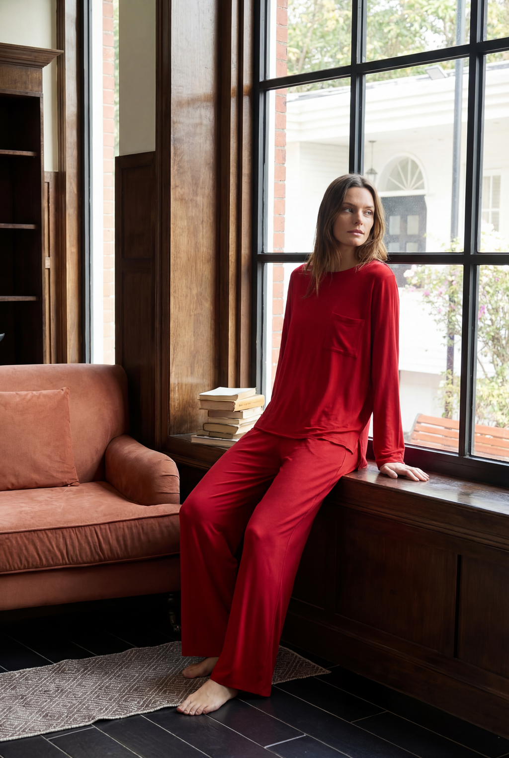 Classic Red TENCEL™ Modal Long Sleeve Pajama Set
