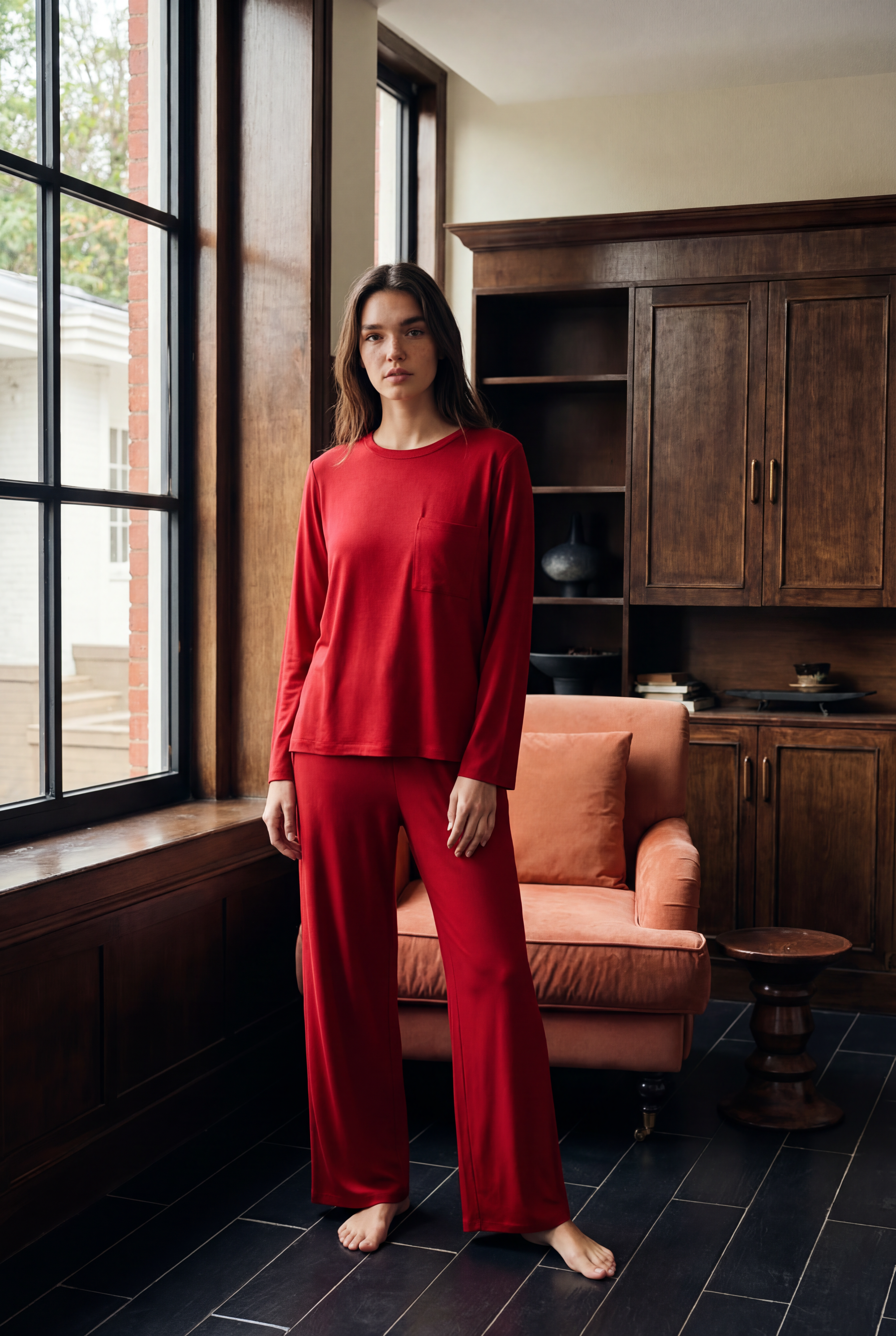 Classic Red TENCEL™ Modal Long Sleeve Pajama Set