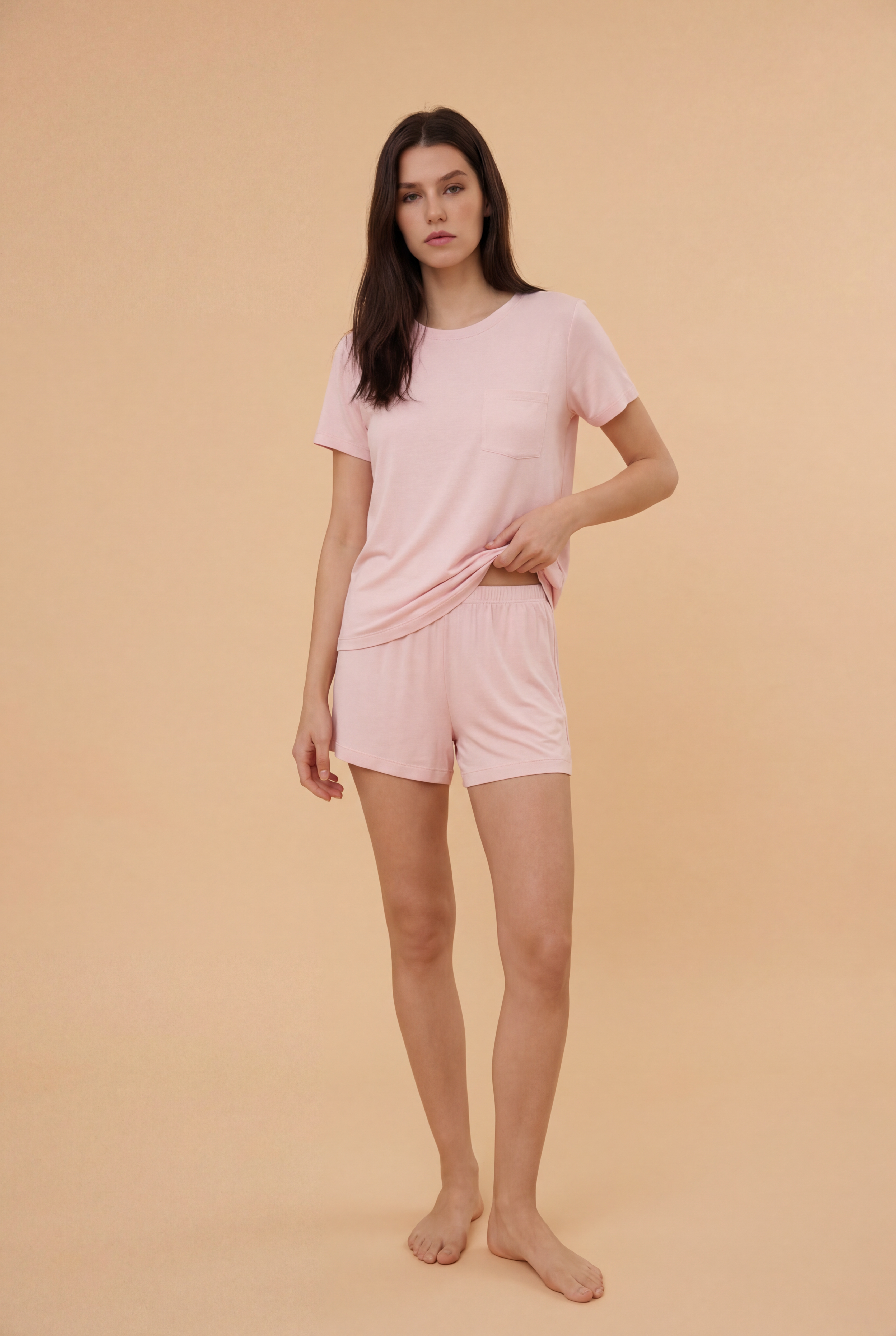 Blush Pink TENCEL™ Modal Short Sleeve Pajama Set