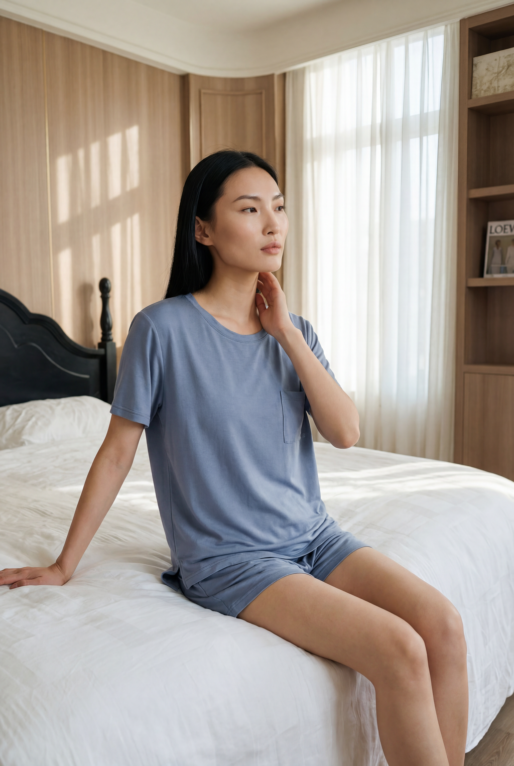 Dusty Blue TENCEL™ Modal Short Sleeve Pajama Set