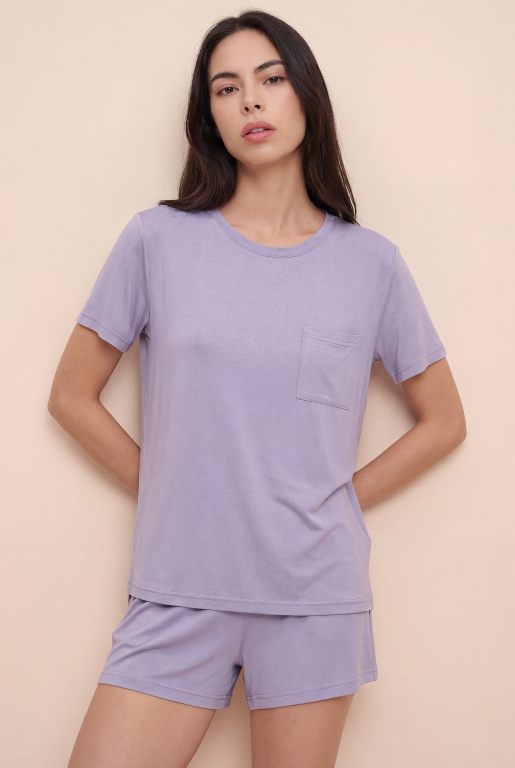 Lilac TENCEL™ Modal Short Sleeve Pajama Set