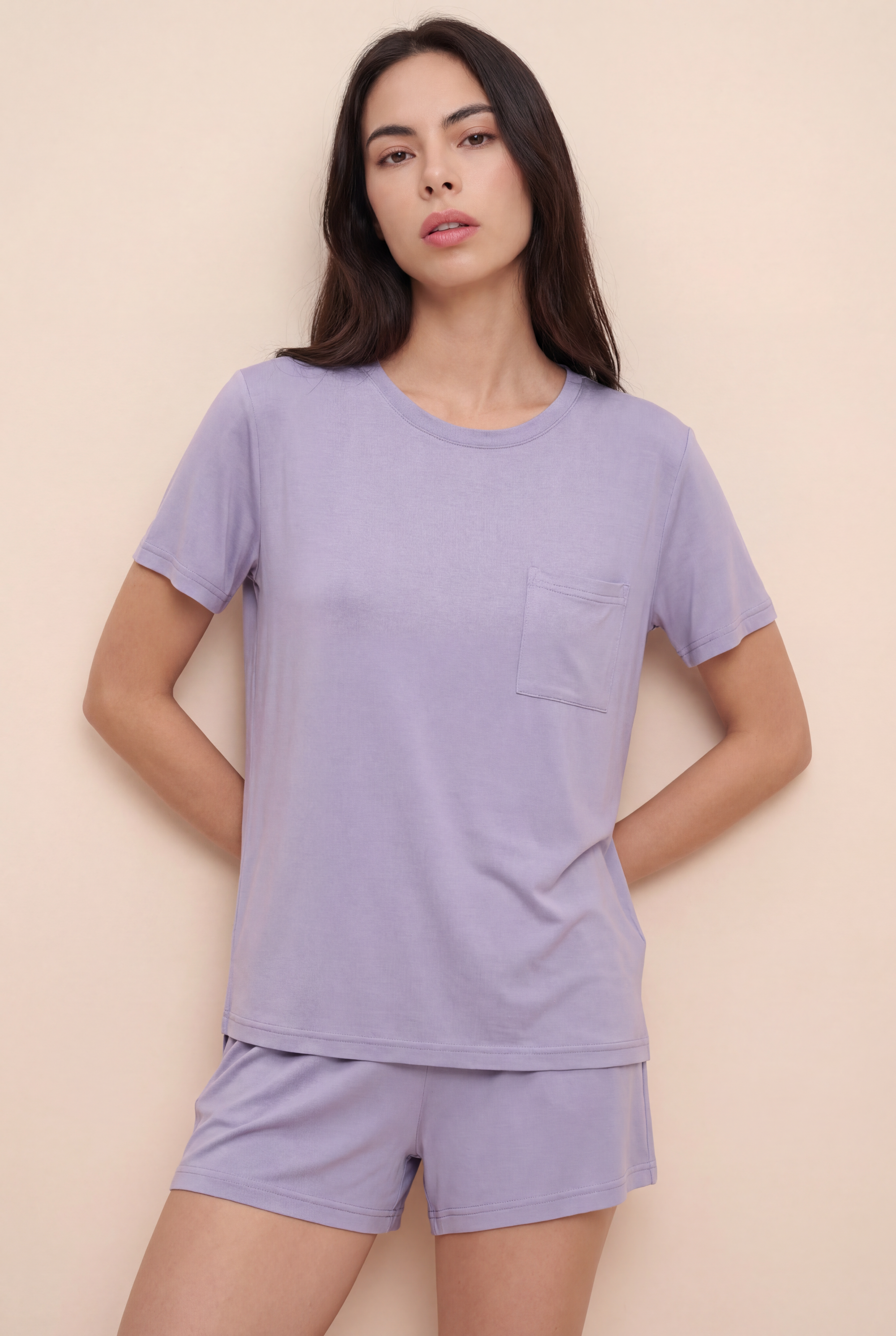 Lilac TENCEL™ Modal Short Sleeve Pajama Set