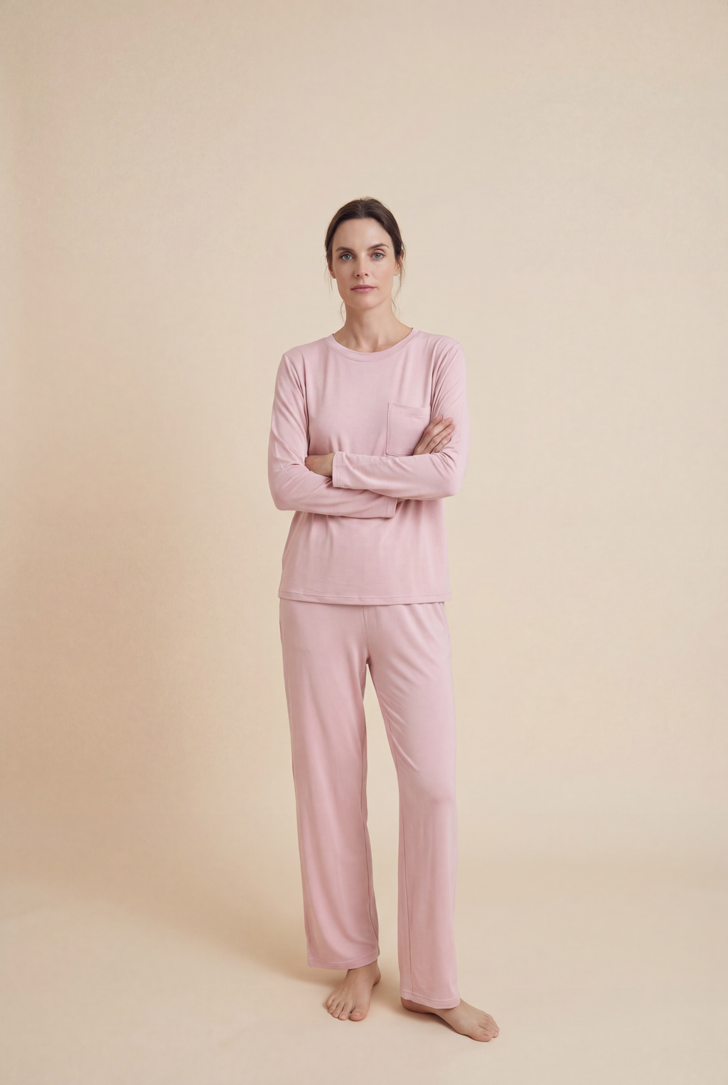 Blush Pink TENCEL™ Modal Long Sleeve Pajama Set