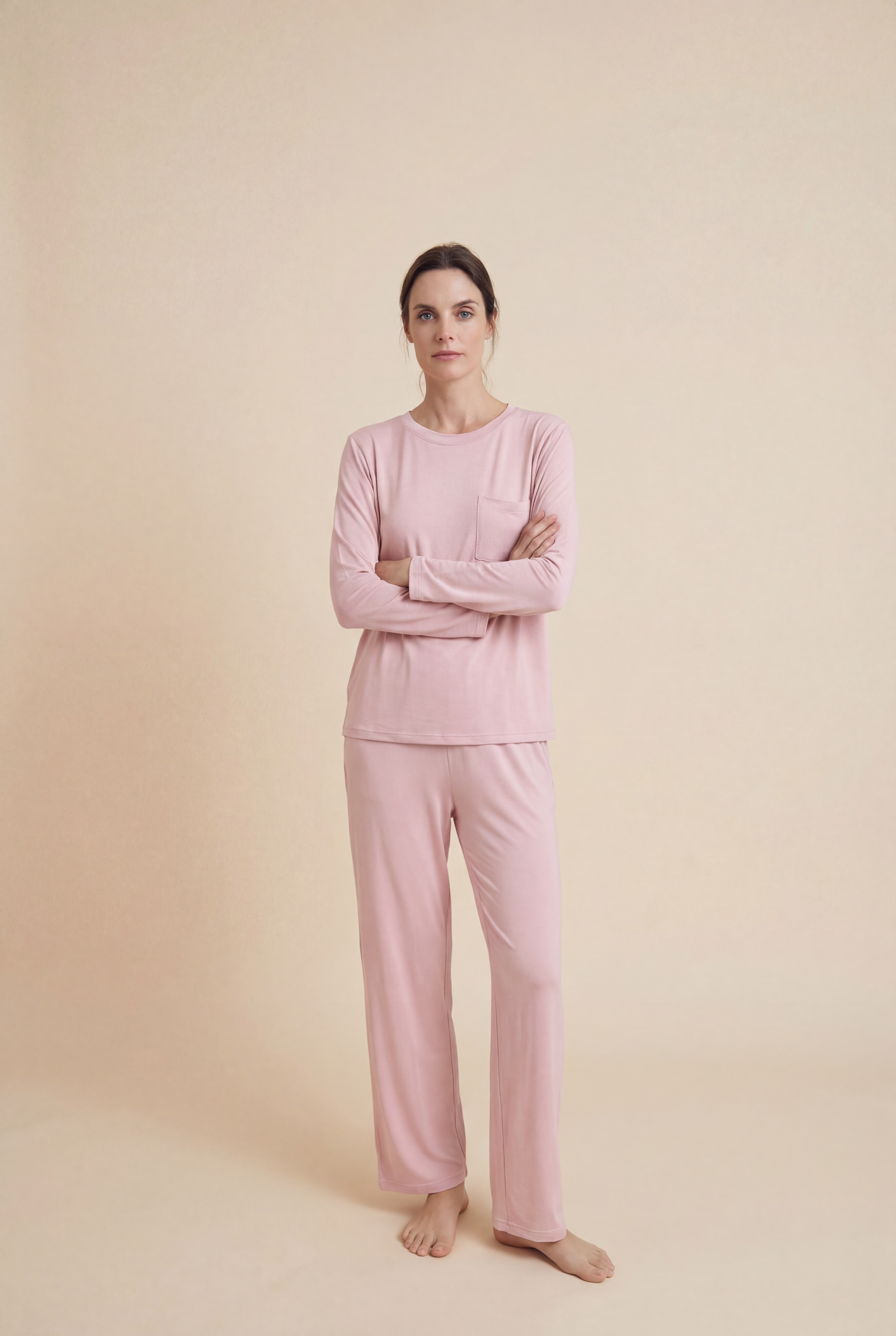 Blush Pink TENCEL™ Modal Long Sleeve Pajama Set