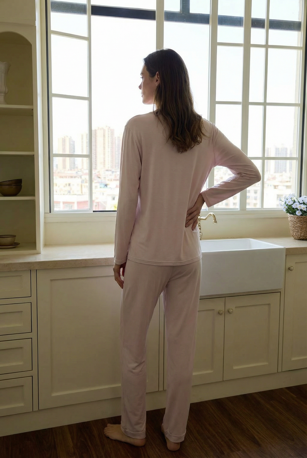 Blush Pink TENCEL™ Modal Long Sleeve Pajama Set