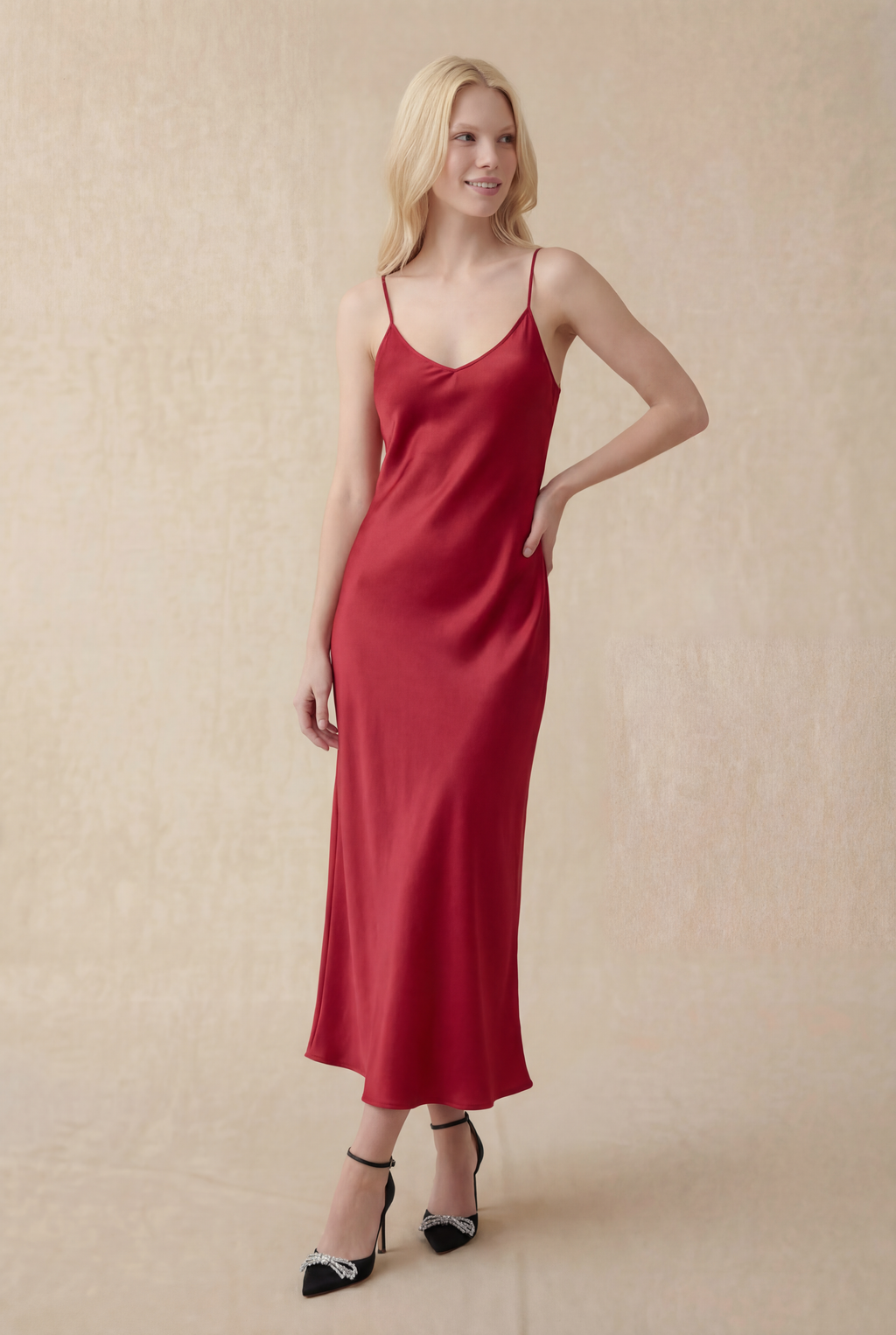 Caramel Red Evening Dress