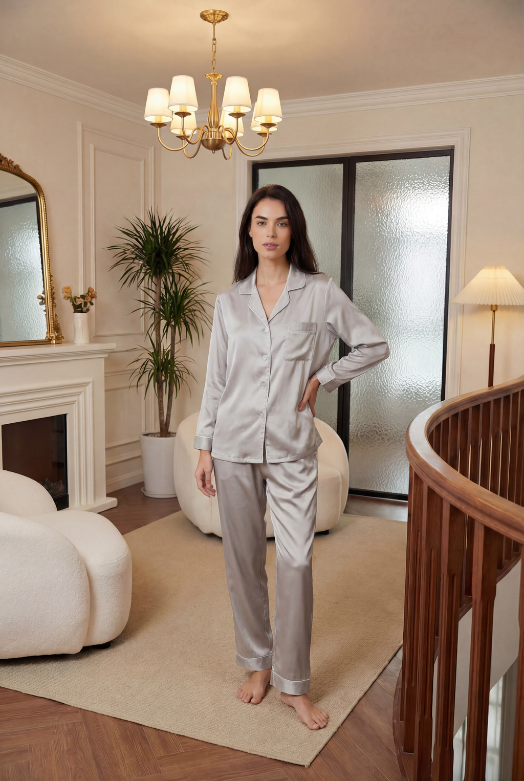 Luxury Mulberry Silk Pajama Set Women